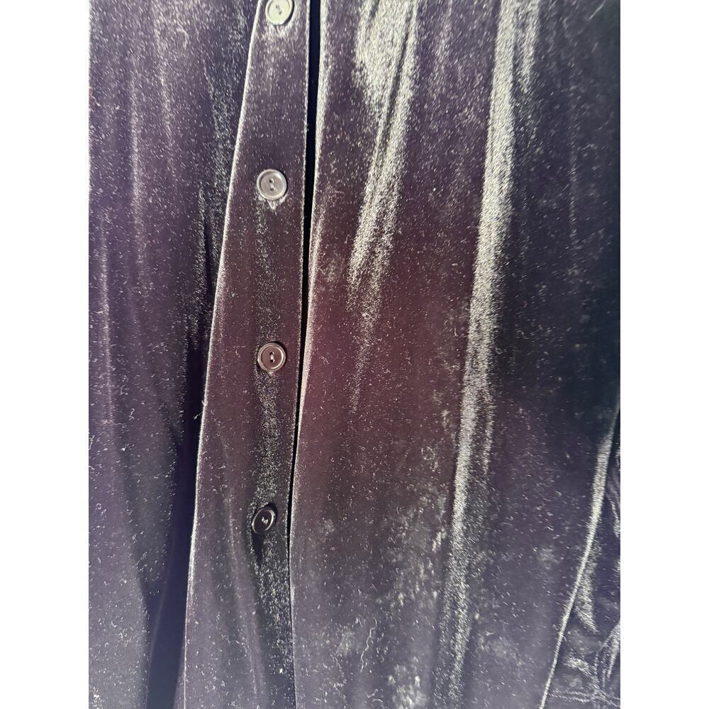 Impressions Black Velvet Women's Large‎ Button Up Shirt - Picture 6 of 7